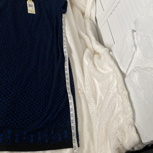 NWT Sofie Max XL Blue & Black design lined cap sleeved dress or long tunic - Picture 9 of 14